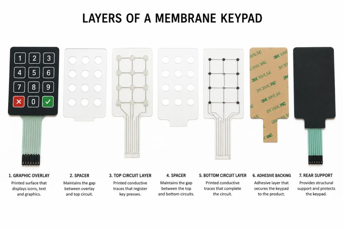 Different Layers of Membrane Keypad
