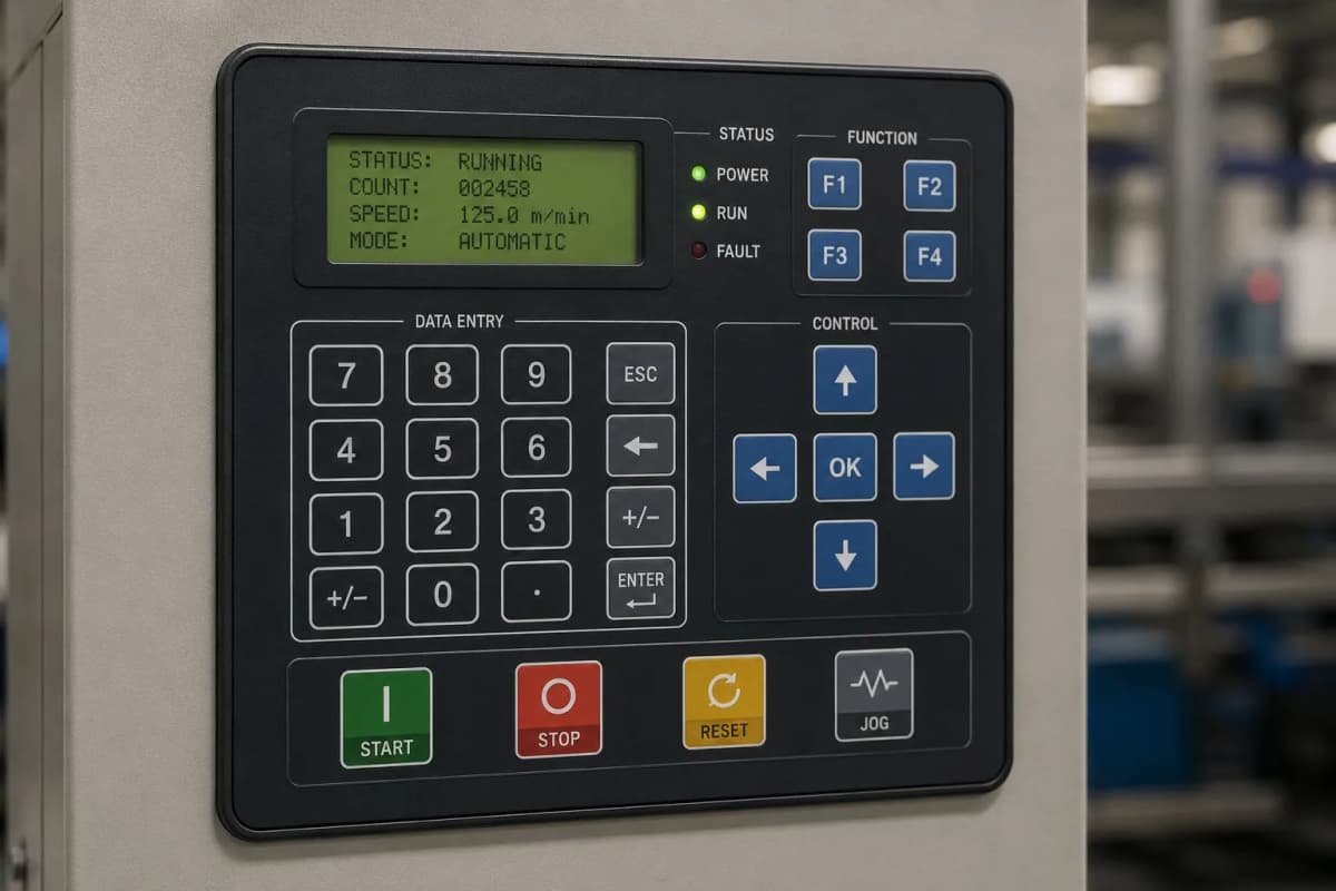 Membrane keypad on Machinery