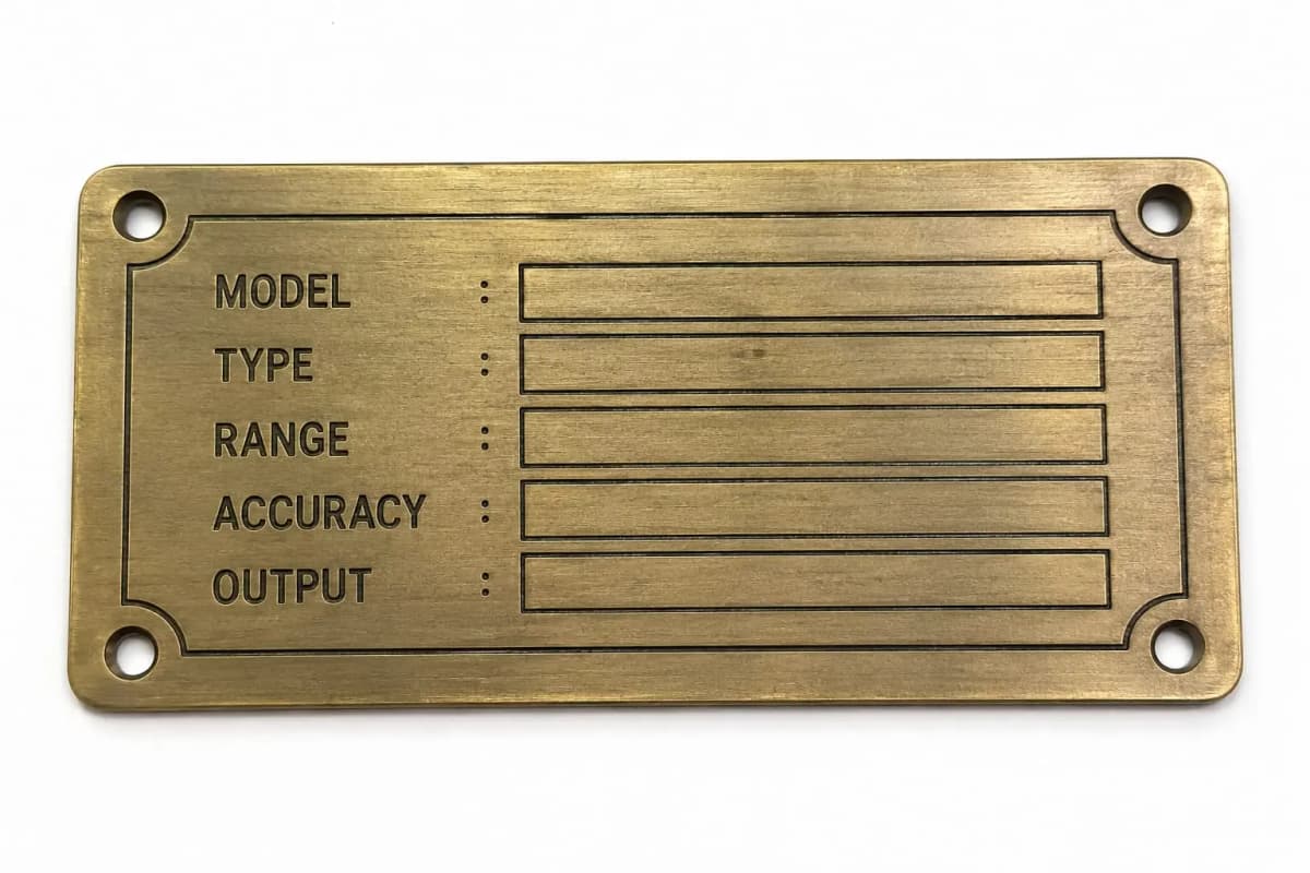 Brass Nameplate Example
